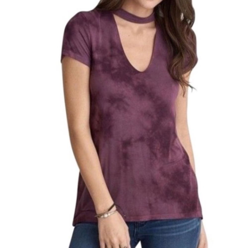 AEO SHORT SLEEVE T-SHIRT WITH CHOKER PURPLE